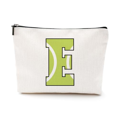 LONGXIN Sportzubehör Initiale A-Z, personalisierte Make-up-Tasche, Monogramm-Kosmetiktasche, Kulturbeutel, Geschenke für Frauen, Mädchen, Freunde, Trainer, Spieler, Team, Tennis-Design, 7*9in, E LONGXIN Sportzubehör Initiale A-Z, personalisierte Make-up-Tasche, Monogramm-Kosmetiktasche, Kulturbeutel, Geschenke für Frauen, Mädchen, Freunde, Trainer, Spieler, Team, Tennis-Design, 7*9in, E von LONGXIN