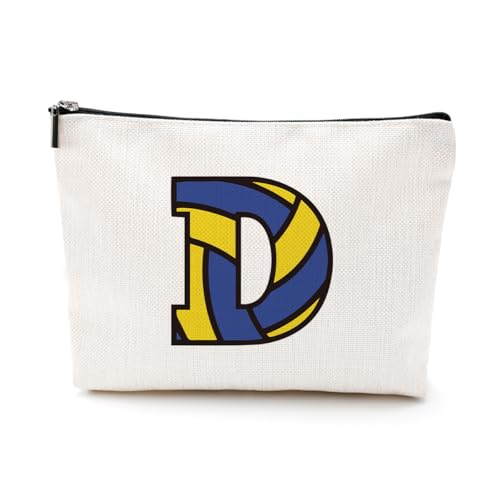 LONGXIN Sportzubehör Initiale A-Z, personalisierte Make-up-Tasche, Monogramm-Kosmetiktasche, Kulturbeutel, Geschenke für Frauen, Mädchen, Freunde, Trainer, Spieler, Team, Volleyball, 7*9in, D LONGXIN Sportzubehör Initiale A-Z, personalisierte Make-up-Tasche, Monogramm-Kosmetiktasche, Kulturbeutel, Geschenke für Frauen, Mädchen, Freunde, Trainer, Spieler, Team, Volleyball, 7*9in, D von LONGXIN