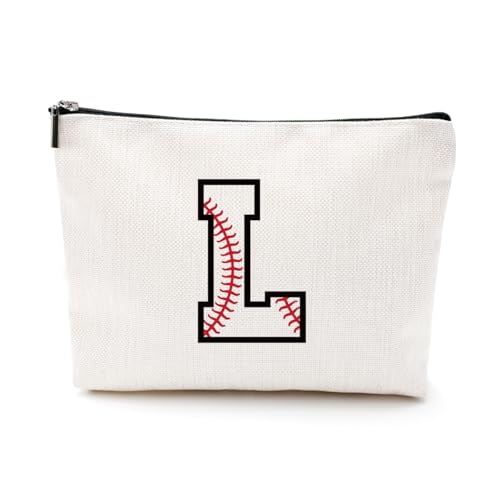 LONGXIN Sportzubehör Initiale A-Z, personalisierte Make-up-Tasche, Monogramm-Kosmetiktasche, Kulturbeutel, Geschenke für Frauen, Mädchen, Freunde, Trainer, Spieler, Team, baseball, 7*9in, Größe L: LONGXIN Sportzubehör Initiale A-Z, personalisierte Make-up-Tasche, Monogramm-Kosmetiktasche, Kulturbeutel, Geschenke für Frauen, Mädchen, Freunde, Trainer, Spieler, Team, baseball, 7*9in, Größe L: von LONGXIN