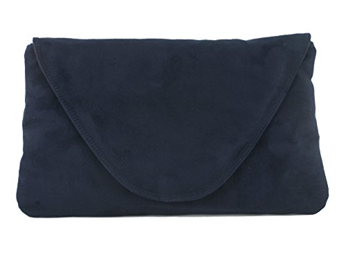 Attraktiv Große Kunst Wildleder Clutch Bag Umhängetasche/Shultertasche Hochzeit Partei Tasche In Marine dunkelblau von LONI