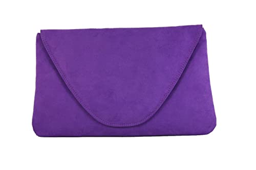 Attraktiv Große Kunst Wildleder Clutch Bag Umhängetasche/Shultertasche Hochzeit Partei Tasche In Violet von LONI