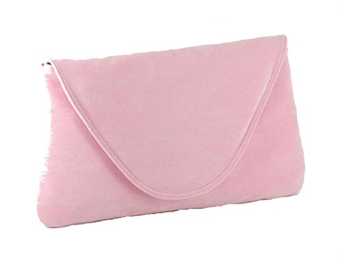 LONI Attraktive große Clutch aus Velourslederimitat, Sugar Pink (Pink) - LONI von LONI