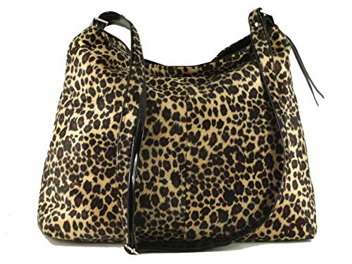 LONI Schultertasche, Hobo-Tasche, Leopardenmuster, Schlangenlederimitat, leopard, Large von LONI