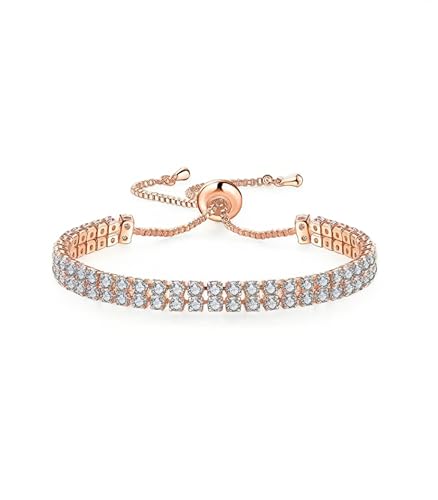 LONPAPA Tennis Armband Damen Silber Gold Zirkonia Armbänder Diamant Armband Damen Armbänder Glitzer Tennisarmbänder Strass Kristalle Set für Frauen Mädchen Ehefrau Mutter Schmuck Geschenk-Roségold LONPAPA Tennis Armband Damen Silber Gold Zirkonia Armbänder Diamant Armband Damen Armbänder Glitzer Tennisarmbänder Strass Kristalle Set für Frauen Mädchen Ehefrau Mutter Schmuck Geschenk-Roségold von LONPAPA