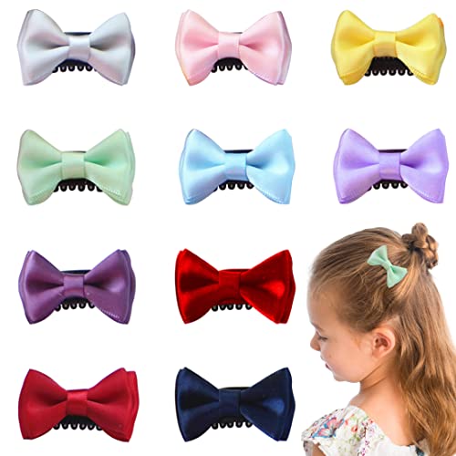 10 Stück Haarspange Haarschleifen Mädchen Baby Haarclips Haarklammern Haarspangen Schleife Haarschmuck Haar Accessoire für Mädchen Kinder aus Ripsband und Metall von LONSVTTU