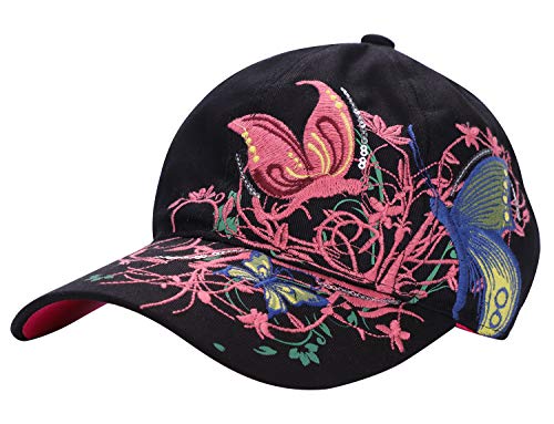 Baseballmütze Damen Baseball Cap Baumwolle Atmungsaktiver Basecap Verstellbare Schirmmütze Anti-UV Sonnenschutz Baseballkappe Gestickter Damenhut Einfarbige Schirmkappe für Outdoor Sport Camping von LONTG