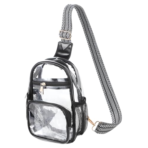 Bauchtasche Transparent Wasserdicht Brusttasche Damen Durchsichtig Tasche Herren Umhängetasche Multifunktional Verstellbar Schultertasche Modisch Brustbeutel für Reisen Fahrrad Outdoor von LONTG