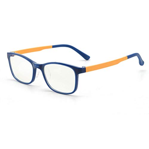 Brille ohne Sehstärke Junge Mädchen Anti-Blaulicht Computerbrille UV Schutz Blaulichtfilter Gläser PC TV Online-Unterricht Schutzbrille Kinder Nerdbrille Clear Lens Brillenfassung mit Brillenetui von LONTG