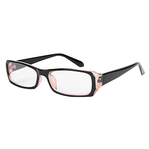 Brille ohne Sehstärke Damen Herren Nerdbrille PC Schmal Rahmen Brillenfassung Vintage Dekobrille mit Transparent Linse Leicht Brillengestell UV Schutz Computerbrille Lesebrille mit Brillenetui von LONTG