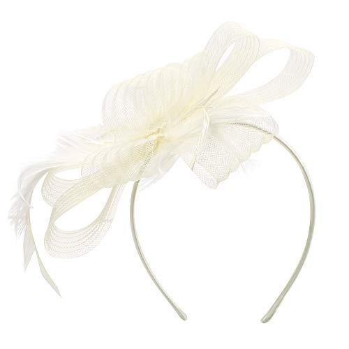 Fascinator Damen Mädchen Haarspange Feder Blumen Haarklammer Tea Party Kirche Haarreif Hochzeit Brautschleier Vintage Haarschmuck Mesh Stirnband mit Hair Clip für Halloween Fasching Karneval von LONTG