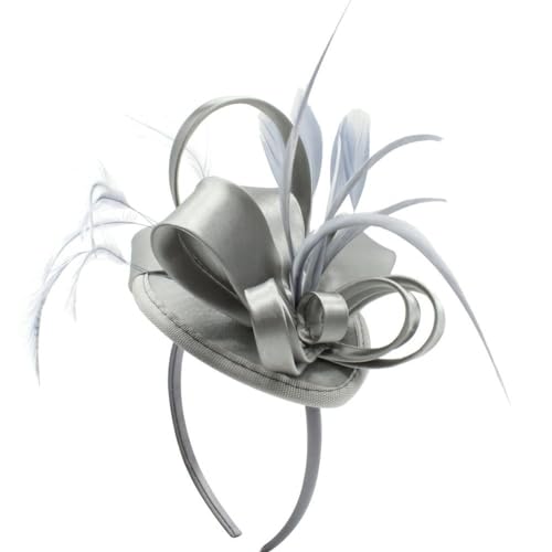 Fascinator Hut Damen Feder Blume Stirnband Haar Clip Vintage Pillbox Hut Haarband Cocktail Tea Party Kirche Haarschmuck Headwear Hochzeit Braut Kopfschmuck Cosplay Karneval Festival Haar Accessoires von LONTG