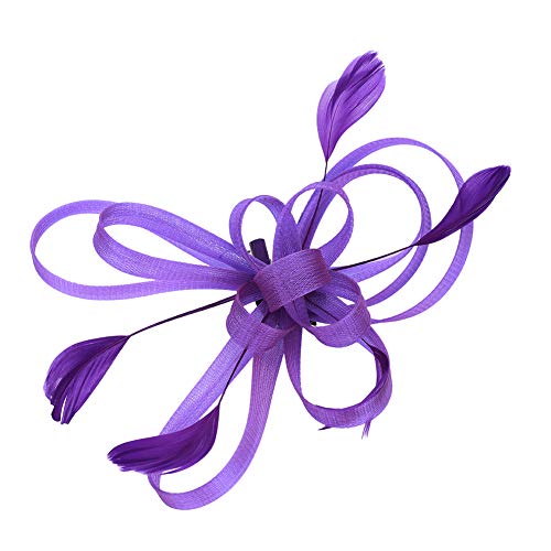 Fascinator Hut Damen Mädchen Haarschmuck Haar Clip Mesh Blumen Haarspange mit Federn Vintage Kopfschmuck Schleier Braut Haar Accessoire Frauen Headwear Kopfbedeckung für Tea Party Hochzeit Kirche von LONTG