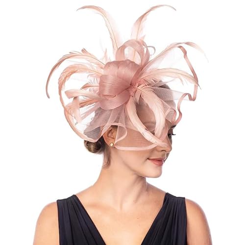 Fascinator Hut Damen Pillbox Hut Große Blume Stirnband Haar Clip Feder Blume Haarschmuck Cocktail Tea Party Kirche Kopfschmuck Hochzeit Brautschmuck Cosplay Karneval Festival Haar Accessoires Fascinator Hut Damen Pillbox Hut Große Blume Stirnband Haar Clip Feder Blume Haarschmuck Cocktail Tea Party Kirche Kopfschmuck Hochzeit Brautschmuck Cosplay Karneval Festival Haar Accessoires von LONTG