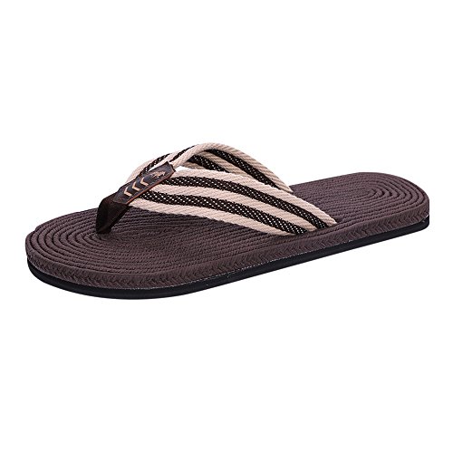Flip-Flops Herren Männer Zehentrenner Dicker Boden Textur rutschfest Hausschuhe bequem Strandshuh Haushalt Indoor mit Schuhbeutel Schuhtasche von LONTG