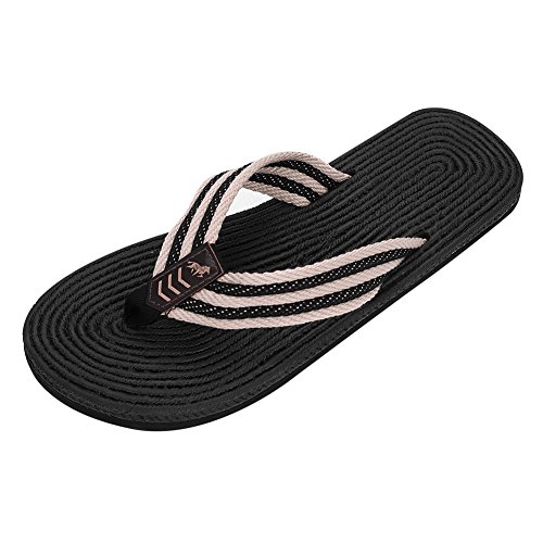 Flip-Flops Herren Männer Zehentrenner Dicker Boden Textur rutschfest Hausschuhe bequem Strandshuh Haushalt Indoor mit Schuhbeutel Schuhtasche von LONTG