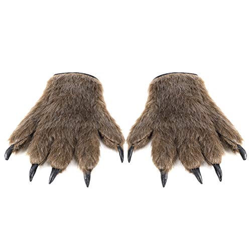 LONTG Halloween Werwolf Handschuhe Horror Tricky Wolf Gloves Cosplay Maskerade Kostüm Prop Cartoon Plüsch-Handschuhe Bärentatze Handschuhe Erwachsene Warme Fingerhandschuhe Halloween Kostüm Zubehör von LONTG