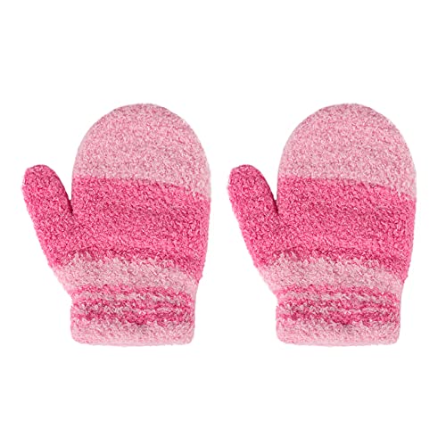 Handschuhe Junge Mädchen Strickhandschuhe Plüsch Fäustlinge Winddicht Fausthandschuhe Kälteschutz Vollfinger Handschuhe Gestrickt Kinderhandschuhe Outdoor Sport Handwärmer Gloves für 3-6 Jahre Kinder von LONTG