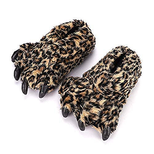 Hausschuhe Damen Herren Bärentatze Kralle Pantoffeln Cartoon Tierhausschuhe Plüsch Filzpantoffeln Erwachsene Winterhausschuhe Home Indoor Warme Slippers mit Weicher Sohle Halloween Kostüm Zubehör von LONTG