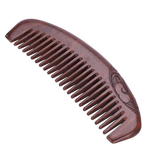 Kamm aus Sandelholz Breite 17cm Haarkamm bequem für Damen Herren Kinder Holzkamm groß antistatisch fein für dicht feines und langes Haar Kamm massage langlebig natur friseur Bartkamm als Geschenk von LONTG