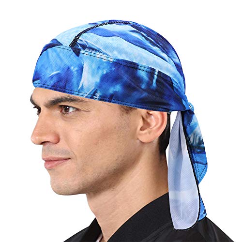 Bandana Kopftuch Herren Bandana Cap Schnell Trocknend Piratentuch Atmungsaktiv Schädelkappe Anti-UV Sonnenschutz Bandana Kopfbedeckung Bedruckt Turbanmütze Funktionskappe für Outdoor Sport Fahren von LONTG