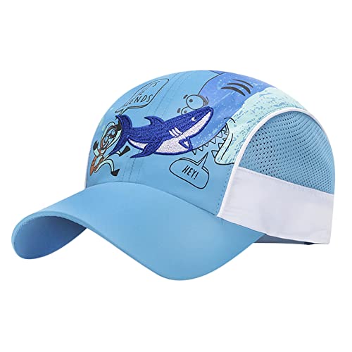 Baseball Cap Junge Mädchen Mesh Baseballmütze Verstellbarer Basecap Atmungsaktiver Schnelltrocknende Netzhut mit Langer Krempe Sonnenschutz Schirmmütze Outdoor Sports Cap Kappe (Blau (Delfin)) von LONTG