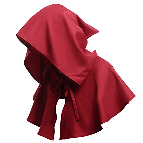 Halloween Umhang Damen Herren Kapuzenumhang Hexe Devil Cape Cosplay Maskerade Vampir Kostüm Kurzer Mantel Hexehut Erwachsene Halloweenkostüm Karneval Fasching Kleidung Dress-up Prop von LONTG