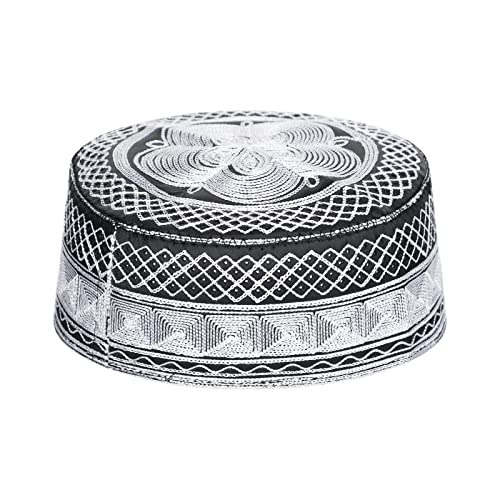 Muslimischer Gebetshut Herren Islamische Gebetsmütze Arabien Türkische Ägyptische Hijab Kopfbedeckung Vintage Islam Mütze Gestickte Beanie Mütze Skull Cap Männer Gebetskappe für Eid Ramadan Pray von LONTG