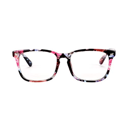 Retro Brille ohne Stärke Rechteckig Klare Linse Brillenfassung leichte clear lens Brillengestell Damen Herren Schmaler Rahmen mit Fensterglas Vintage Look Dekobrille Studenten Nerdbrille von LONTG
