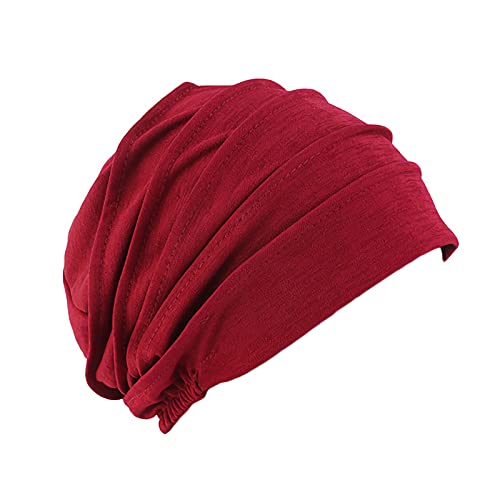 Schlafmütze Damen Baumwolle Nachtmütze Weiche Dünne Kopfhaube Atmungsaktive Slouch Beanie Elastische Schlafhaube Nachtkappe Multifunktionale Turban Mütze Haarhaube für Schlafen Haarverlust Haarpflege von LONTG