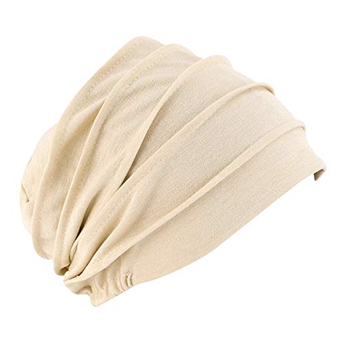 Schlafmütze Damen Baumwolle Nachtmütze Weiche Dünne Kopfhaube Atmungsaktive Slouch Beanie Elastische Schlafhaube Nachtkappe Multifunktionale Turban Mütze Haarhaube für Schlafen Haarverlust Haarpflege von LONTG