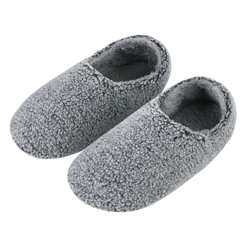 Warme Hausschuhe Damen Plüsch Wärme Pantoffeln Rutschfest Fleece-Hausschuhe mit geschlossener Rücken Weiche Damenhausschuhe Winter Slippers Indoor Plüschhausschuhe Kuschelige Schuhe für Innenbereich von LONTG