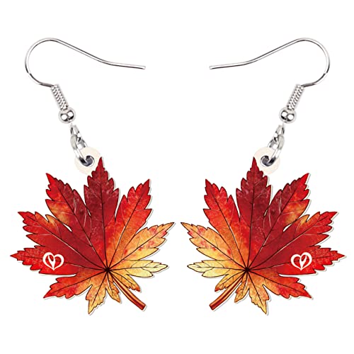 LONYOO Acryl Ahorn Blatt Ohrringe Anime Fall Laub Schmuck für Mädchen Frauen Ahorn Geschenke (Rot A) von LONYOO