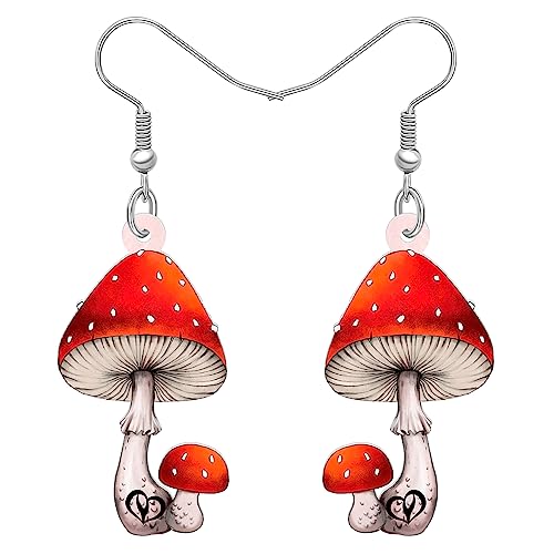 LONYOO Acryl Anime Pilz Ohrringe Dangle Natur Design Schmuck Pilz Geschenke für Frauen Mädchen Charms (Rot 492) von LONYOO