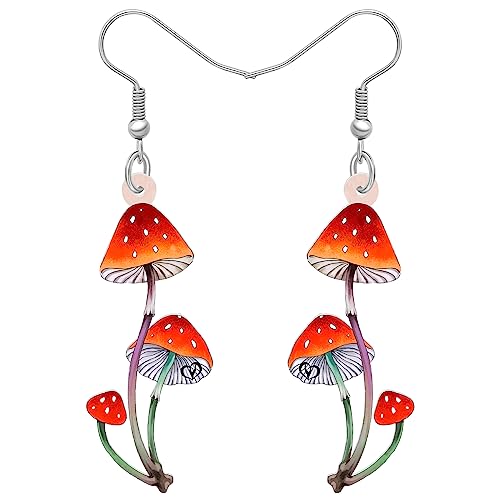 LONYOO Acryl Anime Pilz Ohrringe Dangle Natur Design Schmuck Pilz Geschenke für Frauen Mädchen Charms (Rot 493) von LONYOO