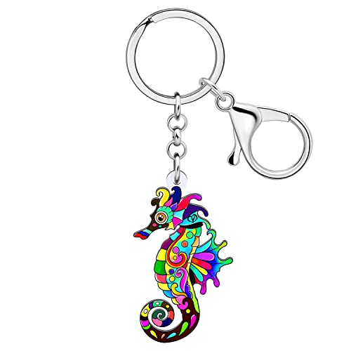 LONYOO Acryl Anime Seepferdchen Schlüsselanhänger Sommer Ozean Geschenke für Frauen Mädchen Charms Handtasche Auto Schlüsselanhänger Ringe (Mehrfarbig 125) von LONYOO