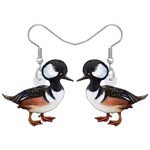 LONYOO Acryl Floral Mandarina Duck Ohrringe baumeln Schmuck Pelikan Vogel Ohrringe für Frauen Mädchen Charms Ente Geschenke (Kappengans) von LONYOO