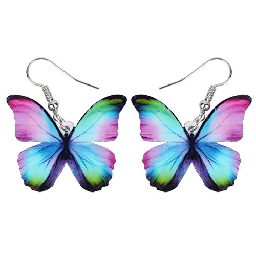 LONYOO Acryl Floral Schmetterling Ohrringe Dangle Drop Schmuck Schmetterling Geschenke für Frauen Mädchen Frühling Sommer Charms (Mehrfarbig 983) von LONYOO