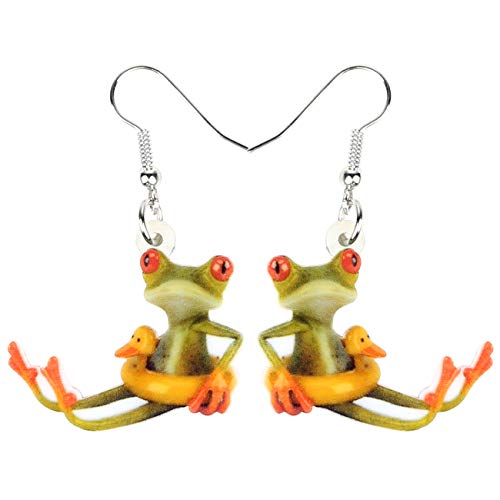LONYOO Acryl Funny Frosch Ohrringe Dangle Charms Anime Sommer Ohrringe für Frauen Mädchen Schmuck Frosch Geschenke (Gelb) von LONYOO