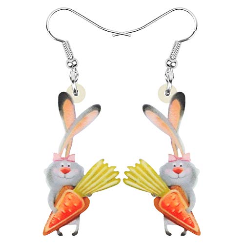 LONYOO Acryl Ostereier Kaninchen Hase Ohrringe Baumeln Cute Rabbits Schmuck Ostern Geschenke für Frauen Mädchen Charms (Orange A) von LONYOO