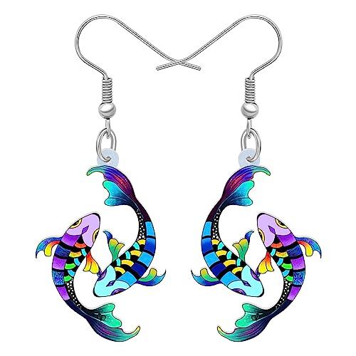 LONYOO Acryl Sternzeichen Ohrringe baumeln Schmuck Anime Tiere 12 Konstellation Ohrringe Geschenke für Frauen Mädchen Bestie Charms (Feb-23/Mar-23 Fische) von LONYOO