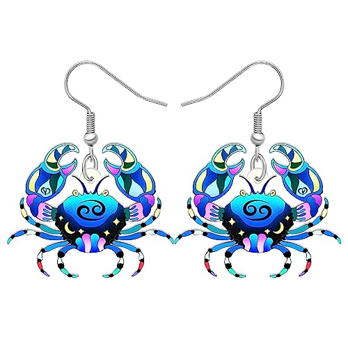 LONYOO Acryl Sternzeichen Ohrringe baumeln Schmuck Anime Tiere 12 Konstellation Ohrringe Geschenke für Frauen Mädchen Bestie Charms (Jun-23/Jul-23 Krebs) von LONYOO