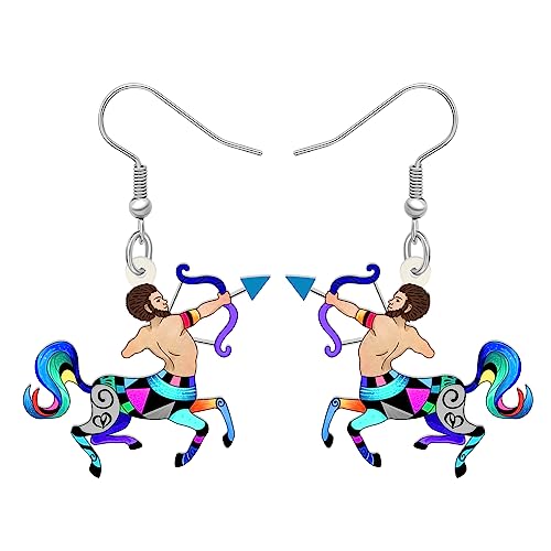 LONYOO Acryl Sternzeichen Ohrringe baumeln Schmuck Anime Tiere 12 Konstellation Ohrringe Geschenke für Frauen Mädchen Bestie Charms (Nov-23/Dez-23 Schütze) von LONYOO