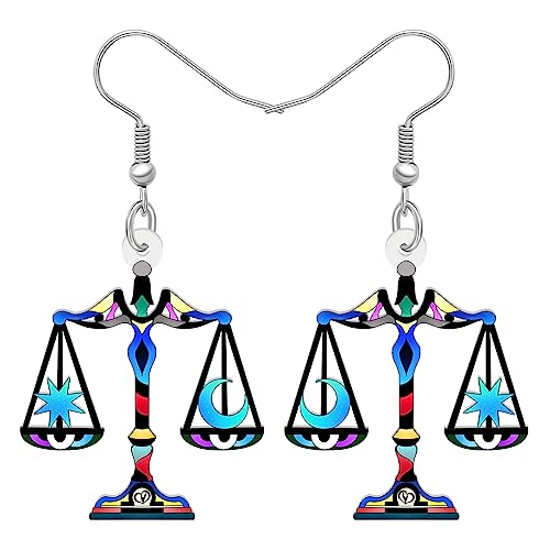 LONYOO Acryl Sternzeichen Ohrringe baumeln Schmuck Anime Tiere 12 Konstellation Ohrringe Geschenke für Frauen Mädchen Bestie Charms (Sep-23/Okt-23 Waage) von LONYOO