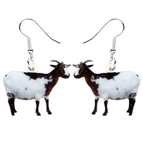 LONYOO Acryl lustig Ziege Ohrringe Dangle Mode Schmuck Lovely Sheep Ohrringe für Frauen Mädchen Charms (Weiß 1951) von LONYOO