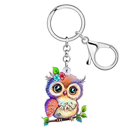 LONYOO Anime Eule Schlüsselanhänger Acryl Handtasche Auto Schlüsselanhänger Ringe Vogel Eule Piraten Geschenke für Frauen Mädchen Halloween Charms (Mehrfarbig 173) von LONYOO