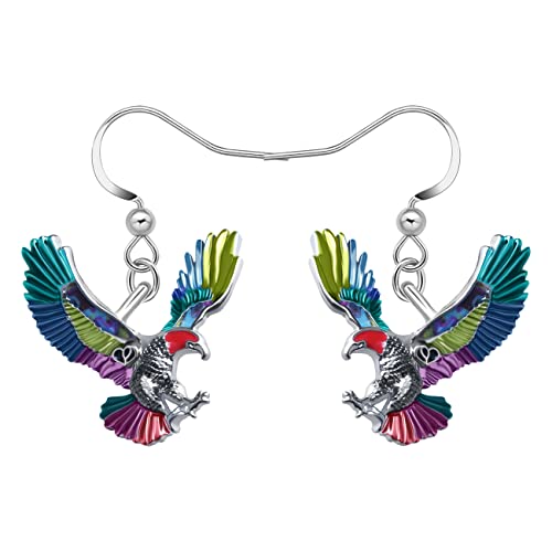 LONYOO Zinklegierung Flying Eagle Adler Ohrringe Dangle Jewelry Emaille Hawk Ohrringe für Frauen Mädchen Charms Vogel Geschenke (Mehrfarbig) von LONYOO
