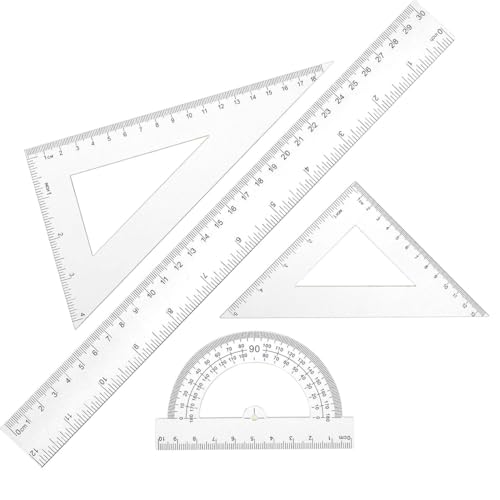 LONZIKP Geometrie-Set Lineal 30 cm Winkelmesser und Geodreieck Komplettes Schulset für Schule, Hochschule und Büro Präzise Messwerkzeuge von LONZIKP