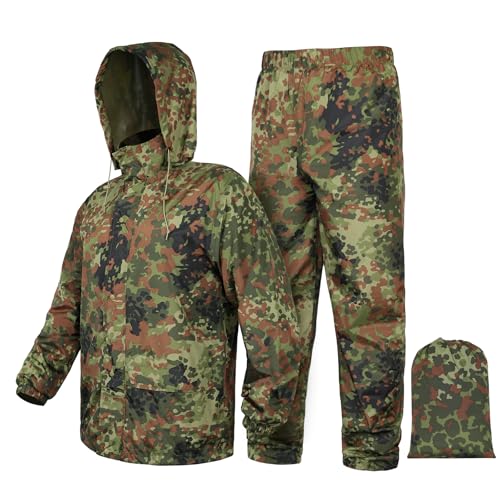 LOOGU Camo Regenanzug – Regenausrüstung für Herren, wasserdicht, leichter Regenmantel, atmungsaktive Herren-Regenjacken, Kapuze LOOGU Camo Regenanzug – Regenausrüstung für Herren, wasserdicht, leichter Regenmantel, atmungsaktive Herren-Regenjacken, Kapuze von LOOGU