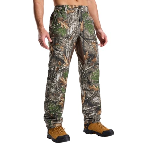 LOOGU Herren Tarnhose Jagd Reißfest Wasserabweisend Schnelltrocknend Atmungsaktiv Robust Leicht Dehnbar 6-Taschen Outdoor-Hose von LOOGU