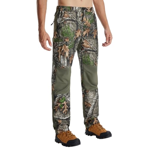 LOOGU Herren Tarnhose Jagd Reißfest Wasserabweisend Schnelltrocknend Atmungsaktiv Robust Leicht Dehnbar 7-Taschen Outdoor-Hose von LOOGU